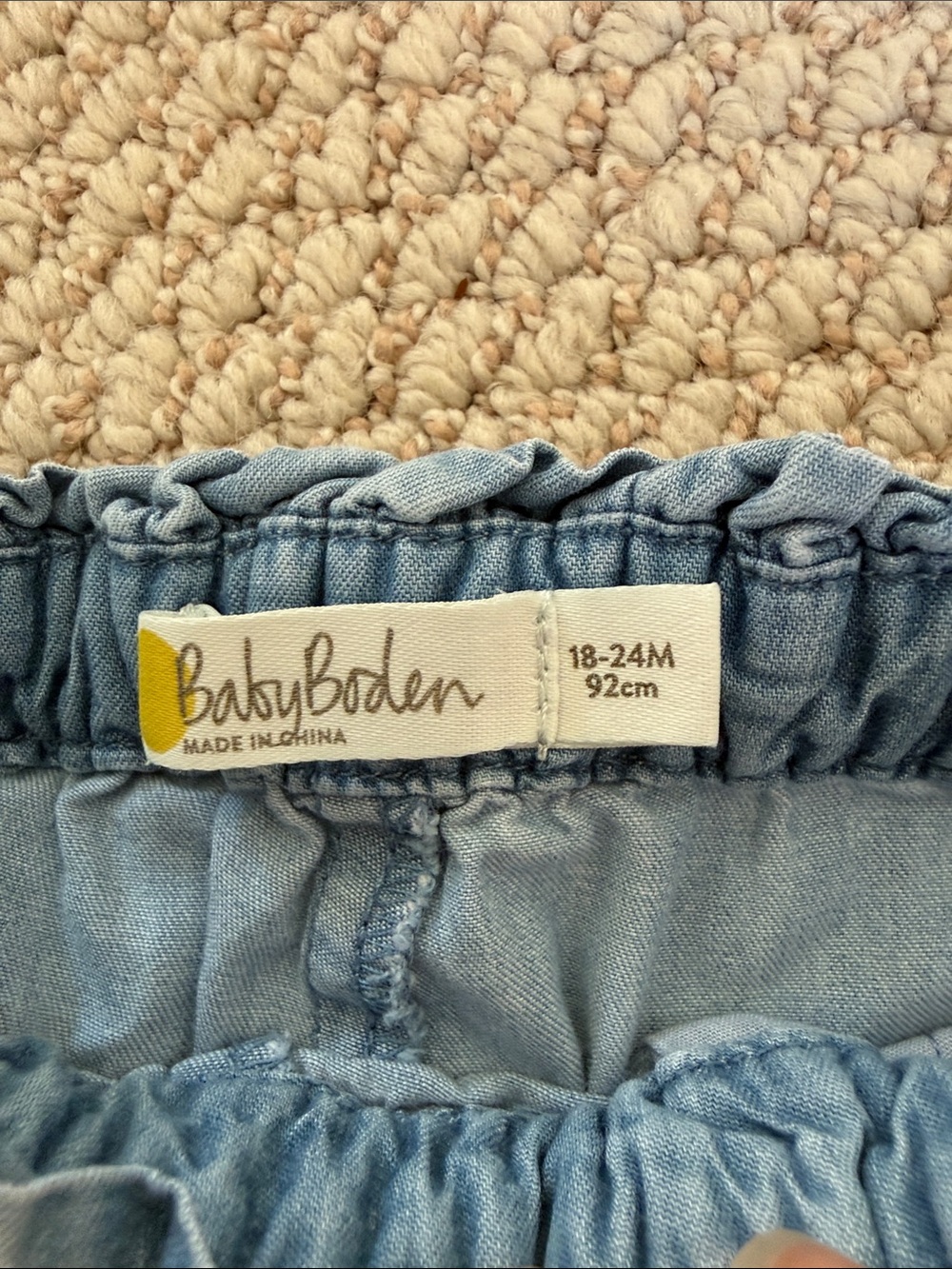 Baby Boden Chambray Denim Pants sz 18-24 months - Picture 2 of 3